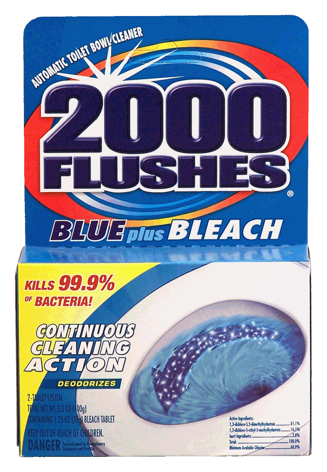 2000 Flushes&nbsp;&nbsp;blue plus bleach automatic bowl cleaner two tablet system Full-Size Picture